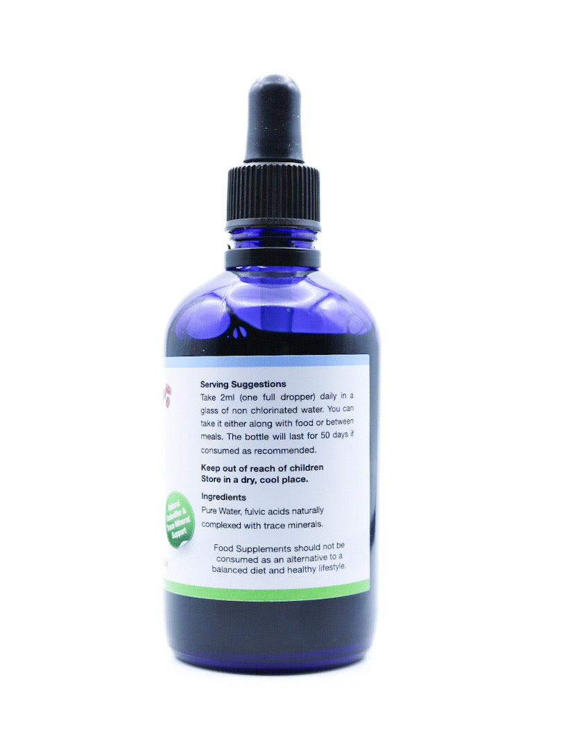 bottle of Fulvic Restore right side view