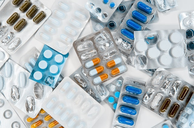 selection of pills and capsules